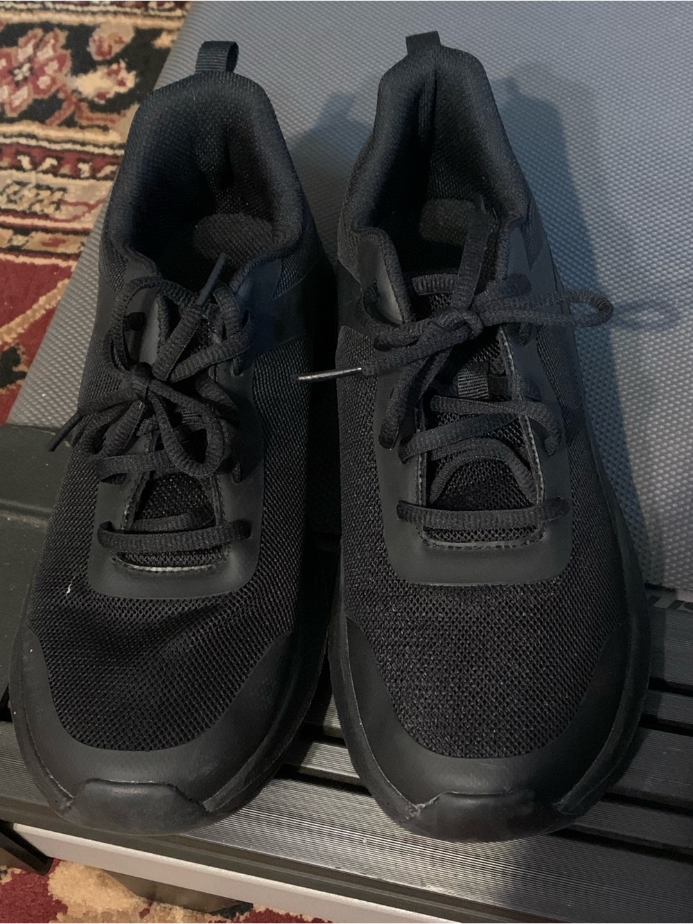 Athletic Works Black Men's Mesh Lace-Up Sneakers